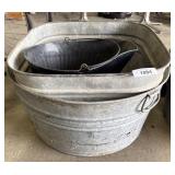 (2) Galvanized WashTubs, Coal Bucket.