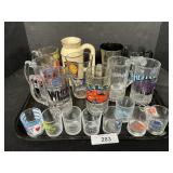 Wheels Of Time Beer Mugs, Gun Club Shot Glasses.