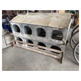 Vtg Galvanized Chicken Nesting Box.; 52wx13lx52h