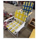 (2) Vtg Webbed Folding Lawn Chairs.