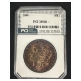 Graded 1886 90% Silver Morgan Dollar.