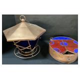 Slag Glass & Copper Style Bird Feeders.