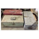 (3) Steel Tool Boxes, Hand Tools.