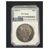 Slabbed 90% Silver 1922-S Peace Dollar.