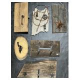 Wooden Coat Racks, Candleholder, Door Handle.