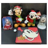 Mickey Mouse Christmas Figures, Clock, Book.