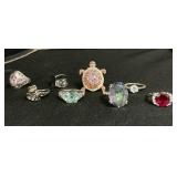 8 Sterling Silver Rings.