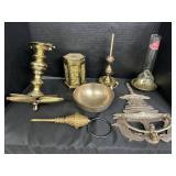 Brass Lanterns & Canister, Pagoda Door Knocker.