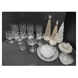 Drinkware, Christmas Trees, EAPG Glass Bowls.