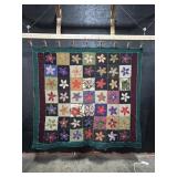 Vtg Hand Sewn Appliquï¿½ Flower Quilted Comforter
