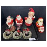 Christmas, Putz & Wreath Ornaments, Lighted Santa