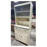 Vtg Mid Century Pressed Steel Cabinet/Hutch.