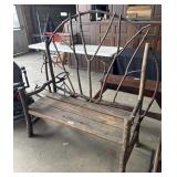 Primitive Artisan Bentwood Garden Bench.