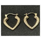 14KT Gold Heart Earrings.