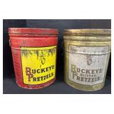Buckeye Pretzels Tin Containers.