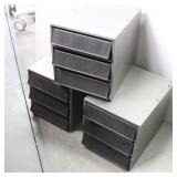 3-Stacking Metal Cabinets w/ 3-Small Parts Drawers
