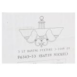 SUNSET 3-Lt Hanging Chandelier in Satin Nickel