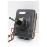 Vintage WESTERN ELECTRIC Black Metal Wall Phone