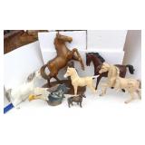 Bargain Lot: Horse Figurines & Wooden Statue