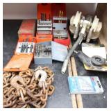 Bargain Lot: Tow Chain, Drill Bits, Pump