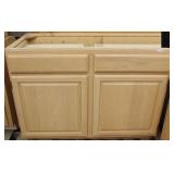 48"  Kitchen Cabinet w/ 2-Drawers in Natural Wood
