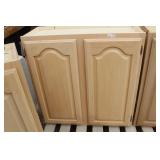 30" 2 Door Kitchen Cabinet in Natural Wood Finish