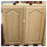 30" 2 Door Kitchen Cabinet in Natural Wood Finish