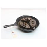 (3) Vtg. Sad Irons & a 10.5" Cast Iron Skillet