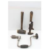 Vtg. RUSSWIN Monkey Wrench w/ Wood Handle..