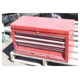 4-Drawer Red Metal Tool Box with Assorted Tools