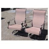 Pair of Metal Scroll Patio Chairs w/ Nylon Weave