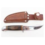 SHARP Fixed-Blade Stainless Knife & Leather Sheath