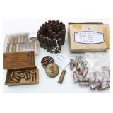18rds 44-40, 30-06 Blanks on Belt, 45rds WWII &..