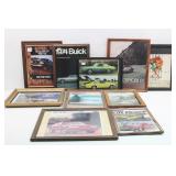 Collection of (10) Framed Car Ad Prints