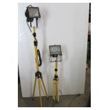 (2) Tripod Yellow Work Lights
