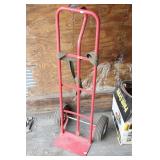 Red Hand Truck with Pneumatic Wheels