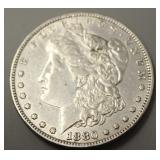 1880 P  Morgan Silver Dollar AU