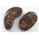 (2) Jewelry Grade Fire AGATE Gemstones-ARIZONA (2) Jewelry Grade Fire AGATE Gemstones-ARIZONA