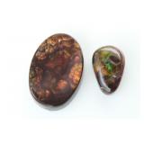 (2) Jewelry Grade FIRE AGATE Gemstones-ARIZONA (2) Jewelry Grade FIRE AGATE Gemstones-ARIZONA
