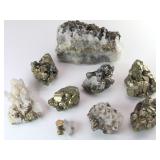 iron Pyrite Quartz Crystal Specimens