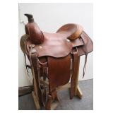 THREE BARS Horse Saddle w Breast & Belly Strap