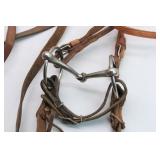 Studded Leather Headstall, Bit & Reins