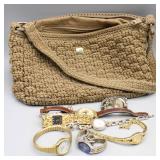 LINA Crocheted Hand Bag & (7) Ladies Watches