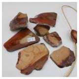 Collection of Bruneau jasper Sliced Rock Specimens Collection of Bruneau jasper Sliced Rock Specimens