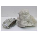 (2) Quartz Crystal Cluster Rock Specimens