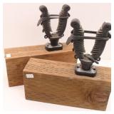 Pair of Rifle Rests on Wood Blocks Pair of Rifle Rests on Wood Blocks