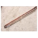 2 Wood Walking Sticks & Garden Hoe 2 Wood Walking Sticks & Garden Hoe