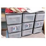 3 Storage Organizers with Fishing Supplies