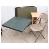 3 Folding Card Tables & Chair +