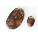 (2) Jewelry Grade FIRE AGATE Gemstones-ARIZONA (2) Jewelry Grade FIRE AGATE Gemstones-ARIZONA